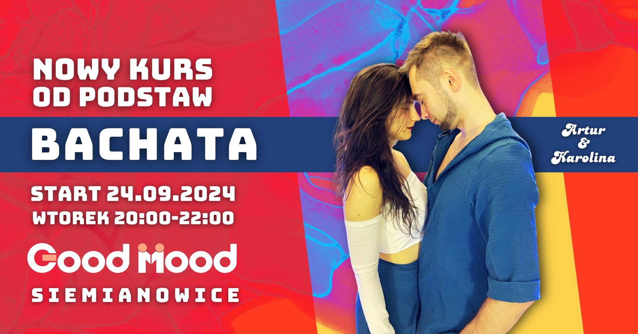 BACHATA od Podstaw ★ NOWY Kurs Tańca ★ 20:00-22:00 ★ 24.09.24 Zgrzebnioka 43a Siemianowice