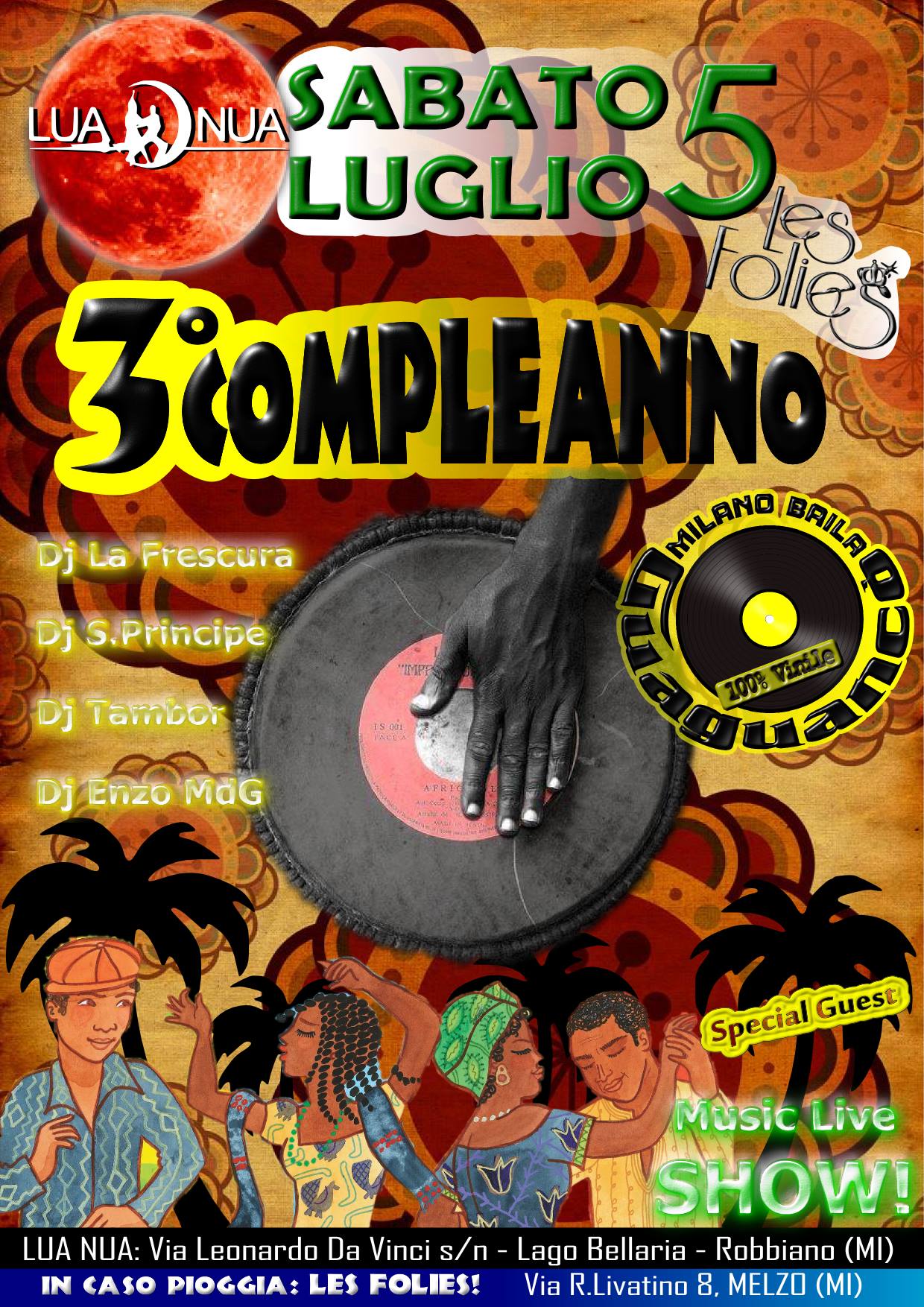 3° COMPLEANNO M.B.G. 100% VINILE @ LUA NUA Disco Bar
