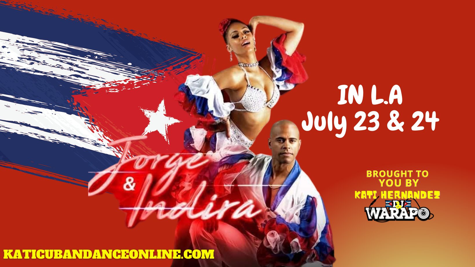 From Cuba Jorge & Indira in L.A teaching Cuban Dance Workshops Performances Party. IN PERSON & ZOOM