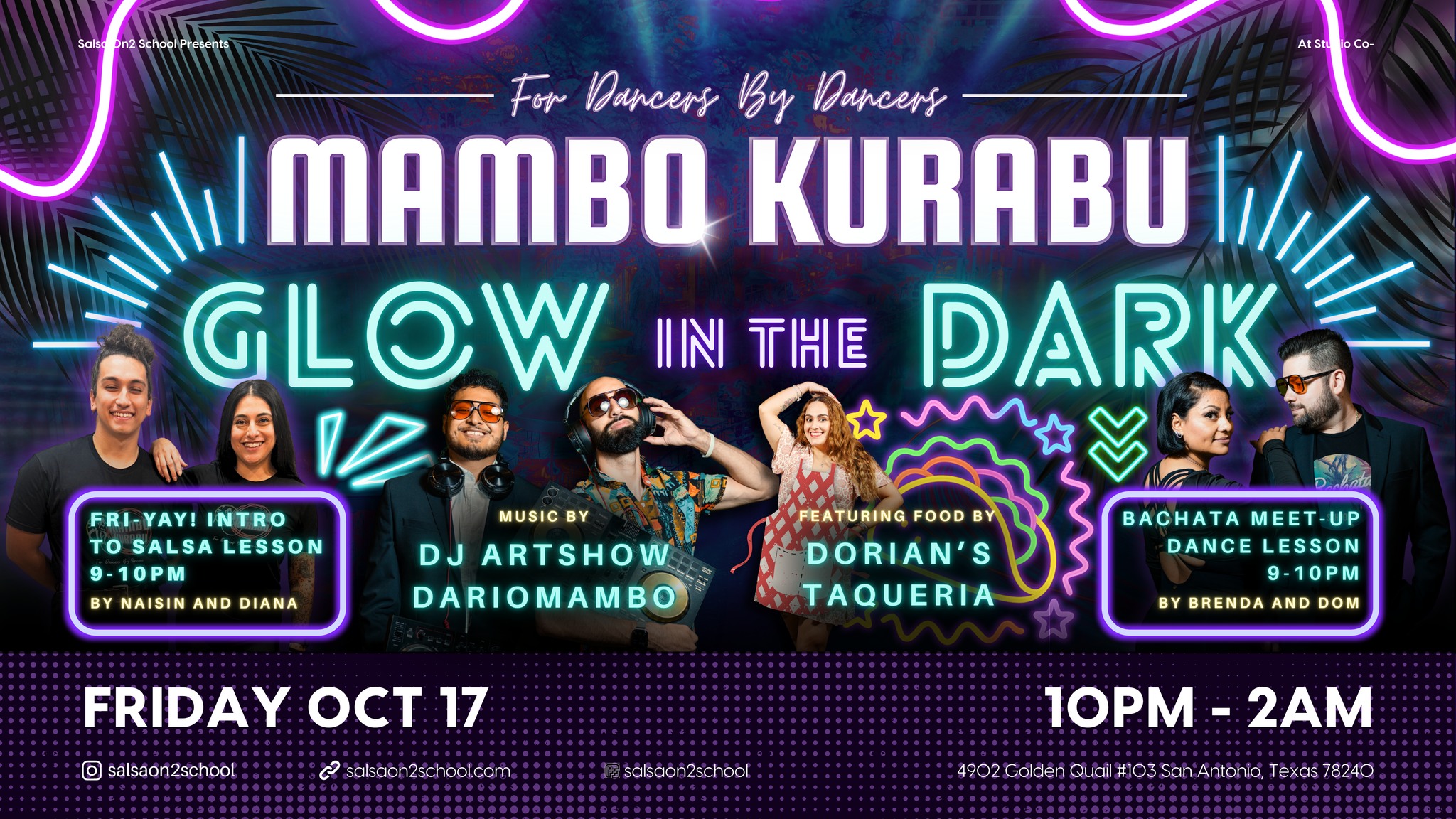 Salsa & Bachata Social: GLOW IN THE DARK NIGHT🎆