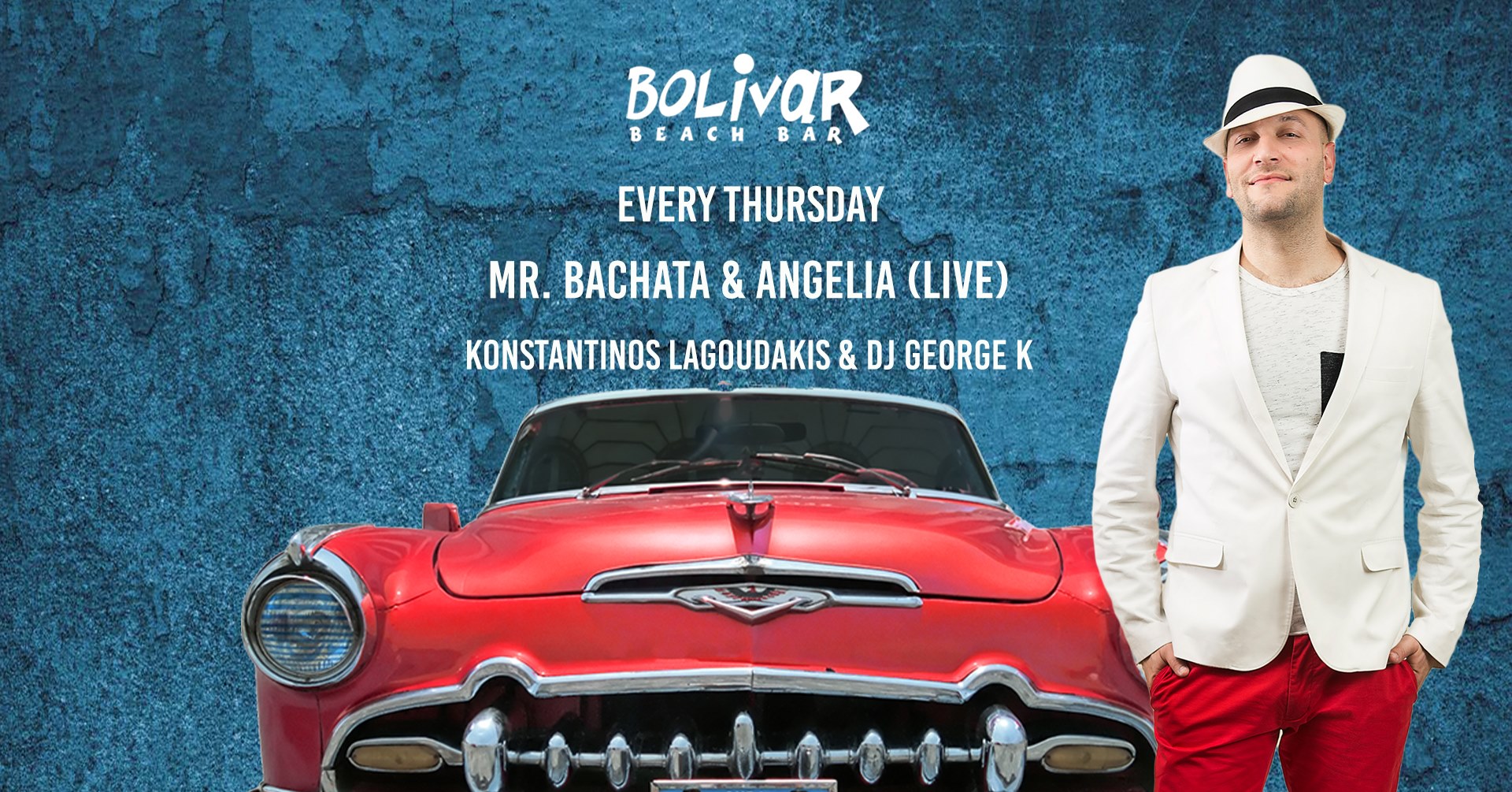 ★ Mr Bachata & Angelia (live) I Thu 3 Sep I Bolivar Beach Bar ★