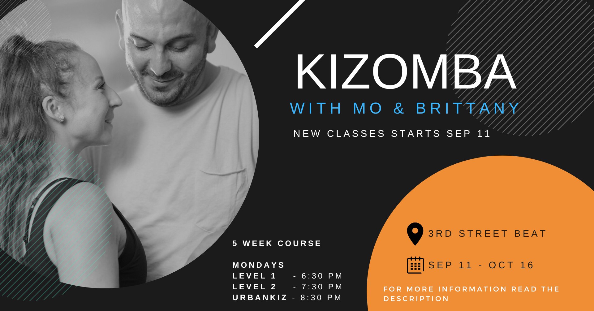Kizomba Level 1,2 and UrbanKiz Classes New Session