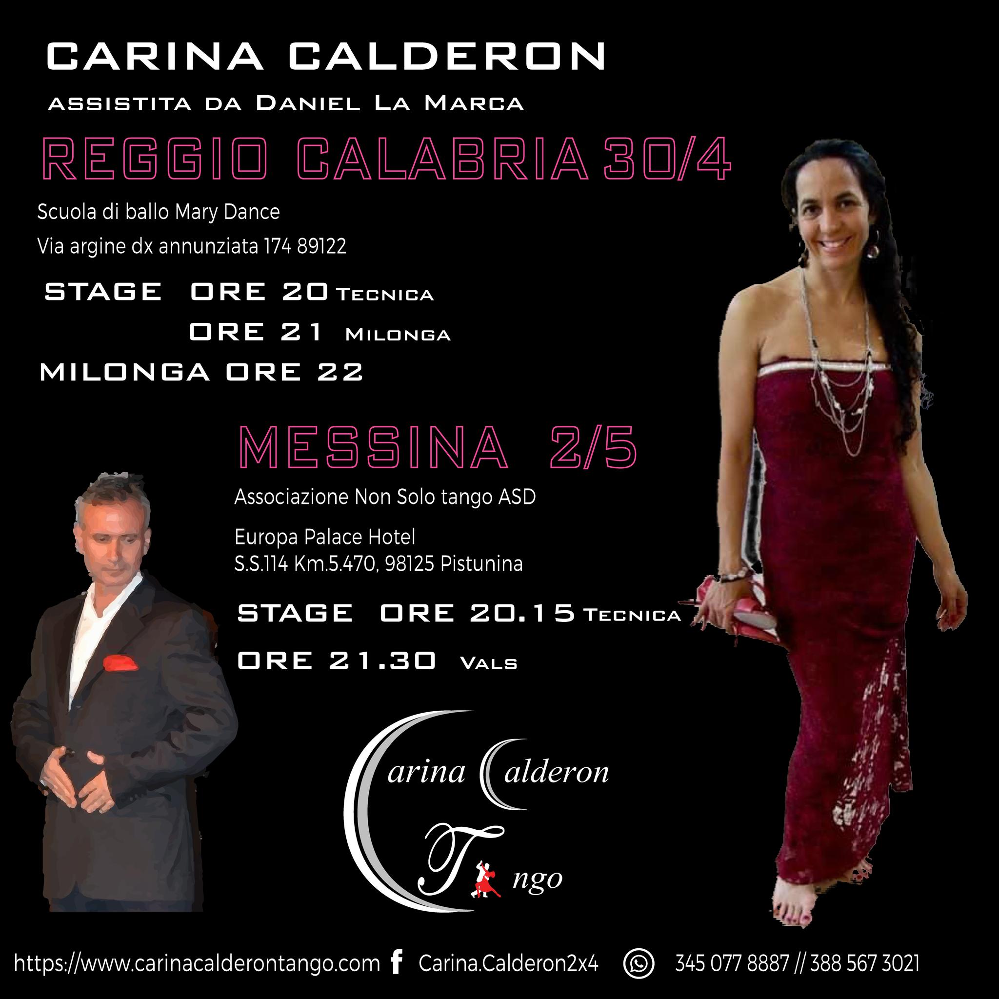 Carina Calderon a Reggio Calabria-Messina
