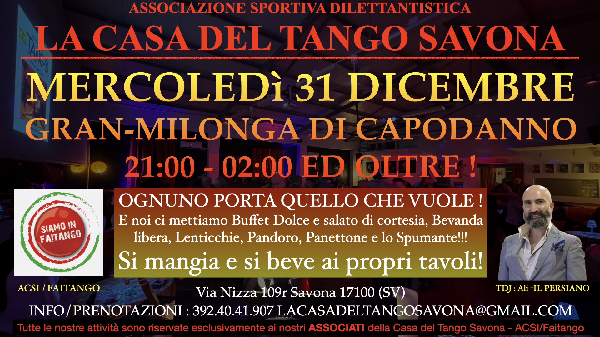 Capodanno alla Casa del Tango Savona ASD!!!