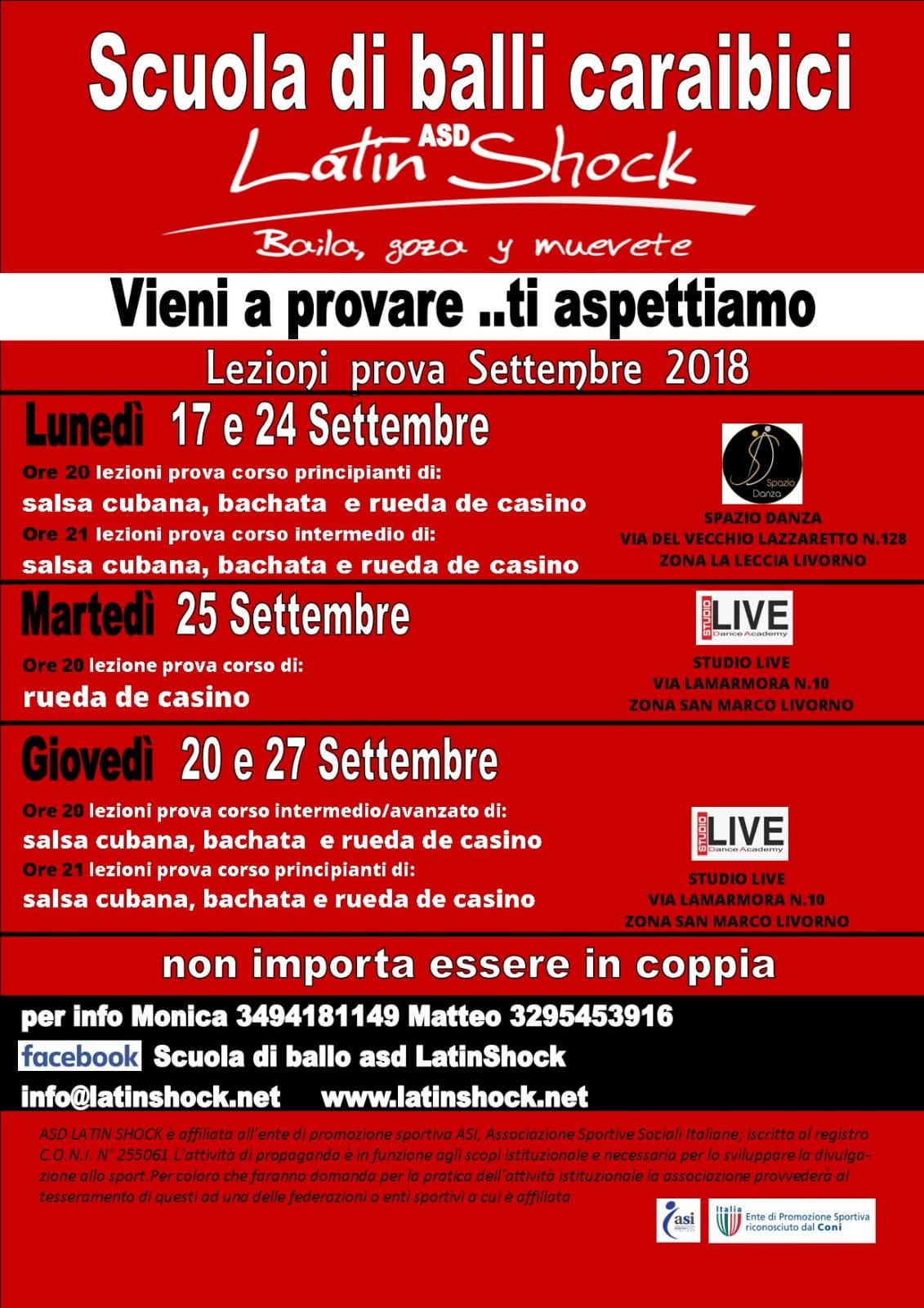 Inizio Corsi 2018 19