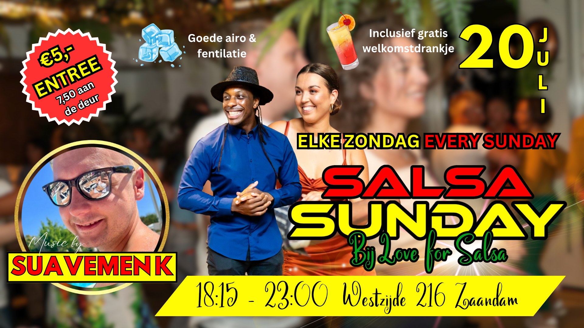 π₯ Salsa Sunday bij Love For Salsa Zaandam Deze zondag weer dansen! π₯