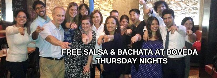 Come out for FREE Salsa & Bachata lessons at BOVEDA THURSDAY NIGHTS!