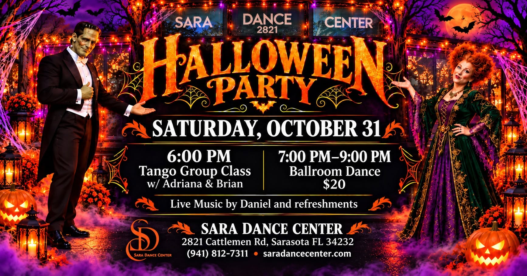 Celebrate Halloween at Sara Dance Center on Saturday, October 31! 🎃👻