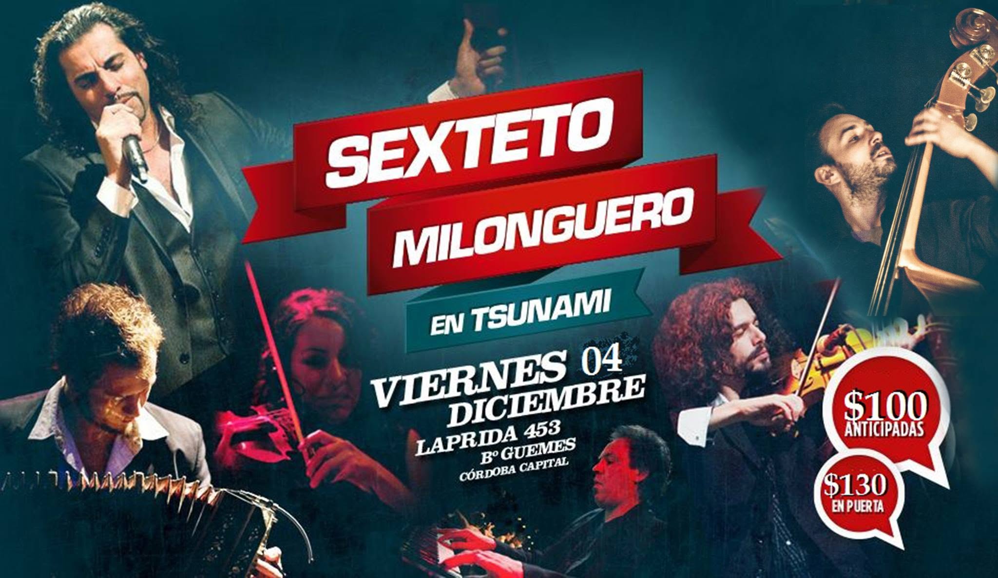 VIERNES 04 12 SEXTETO MILONGUERO en TSUNAMI