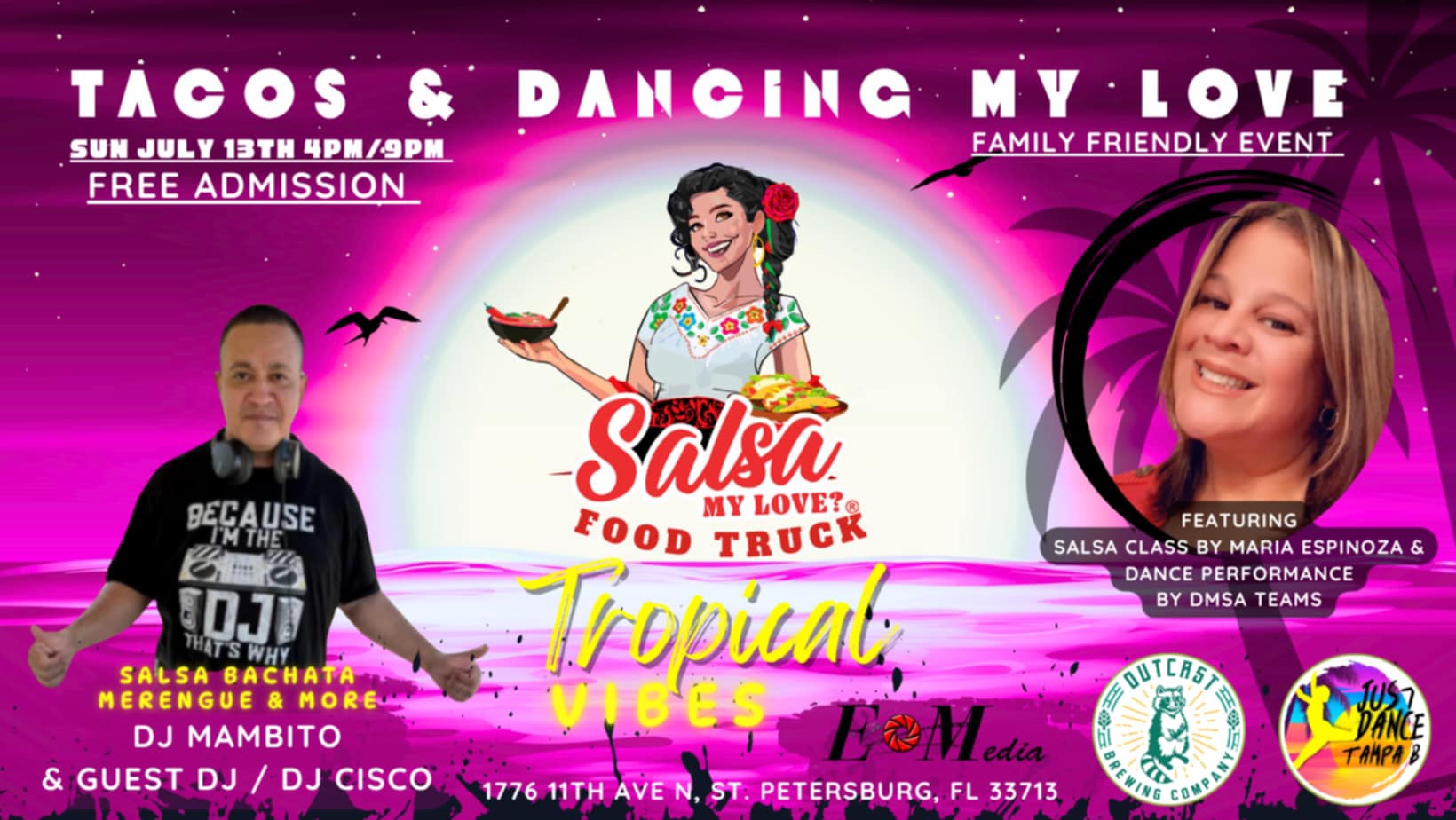 Tacos & Dancing MyLove: Latin Social @Outcast Brewing Co St Pete. FREE ADMISSION