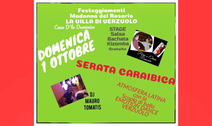 Serata CARAIBICA Villa di Verzuolo