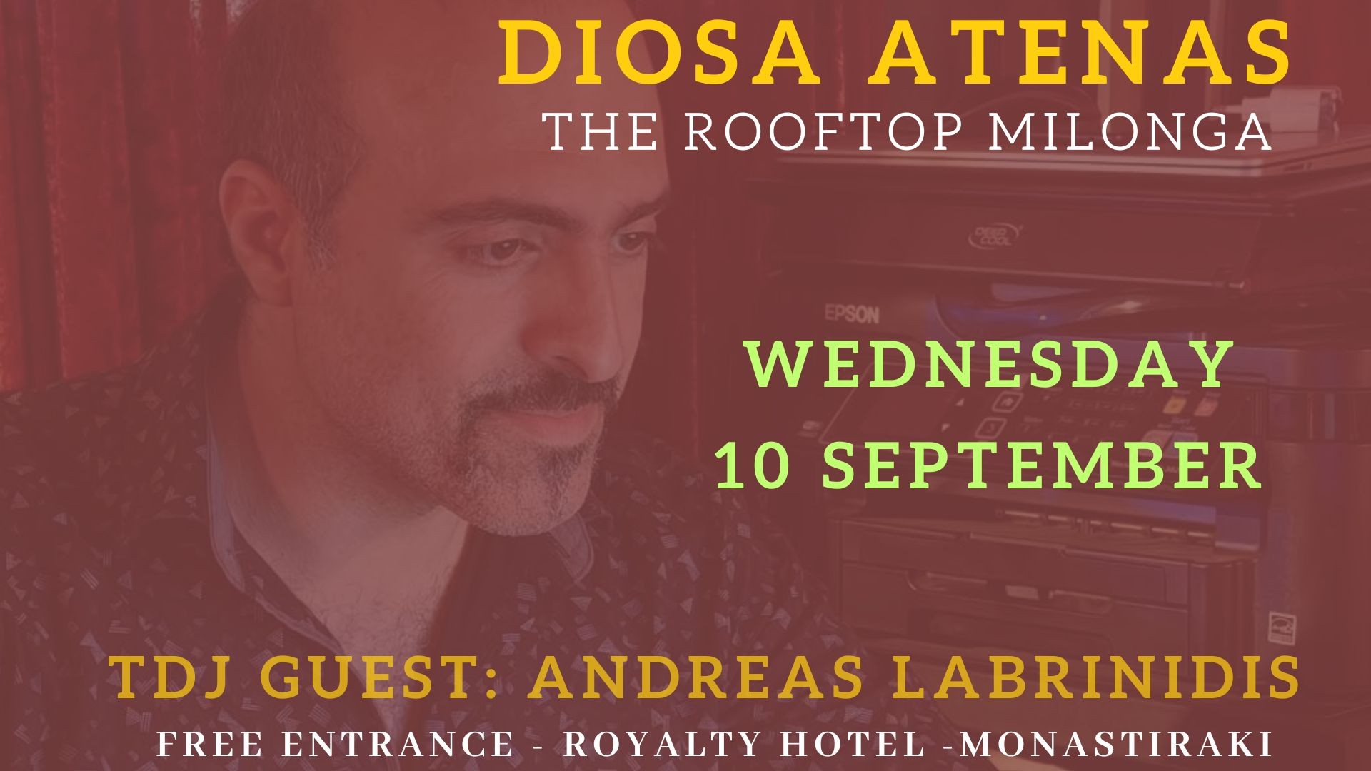 Diosa Atenas The Rooftop milonga - Dj guest: Andreas Labrinidis