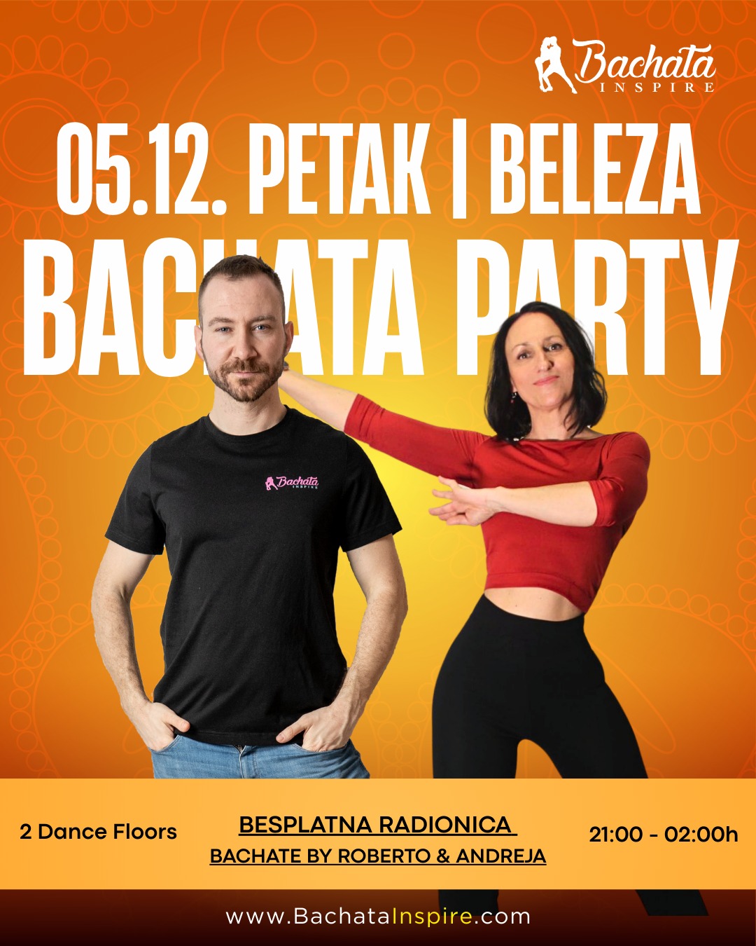 ✅ Bachata Party Petak 05.12. Beleza Bar 🔥 Besplatna Bachata Radionica by Roberto & Andreja