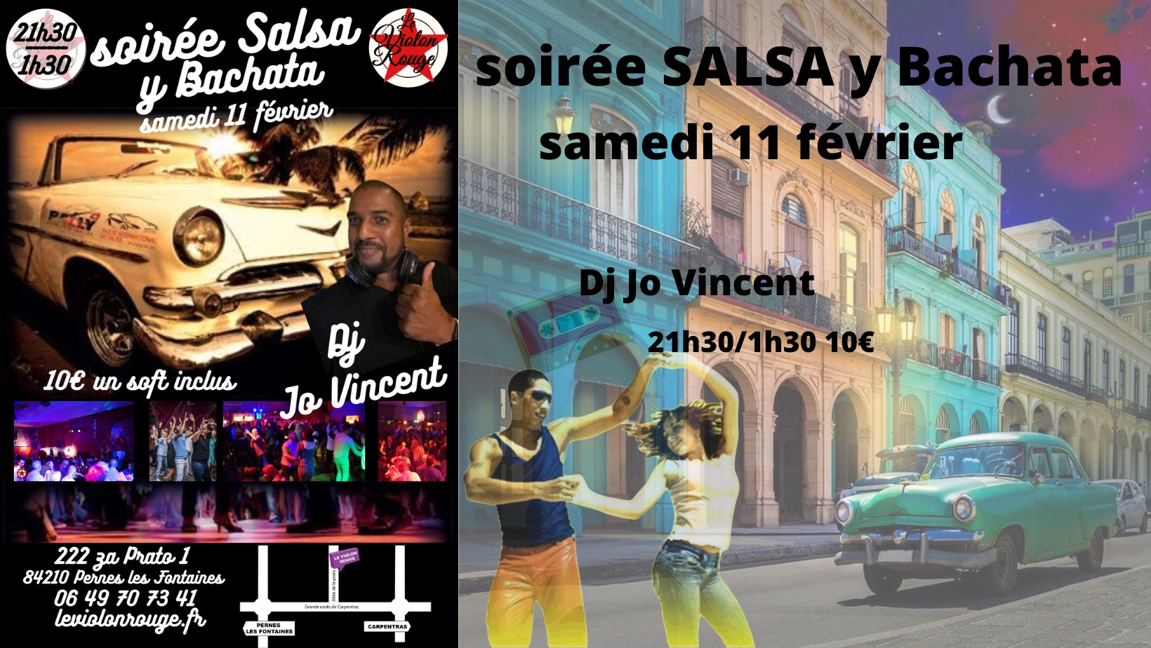Soirée Salsa mix Dj Jo Vincent au Violon Rouge