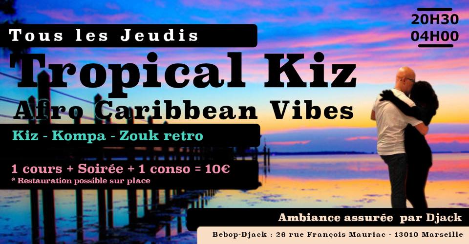 Tous les jeudis cours et soirée kizomba suivi de la soirée zouk kompa rétro