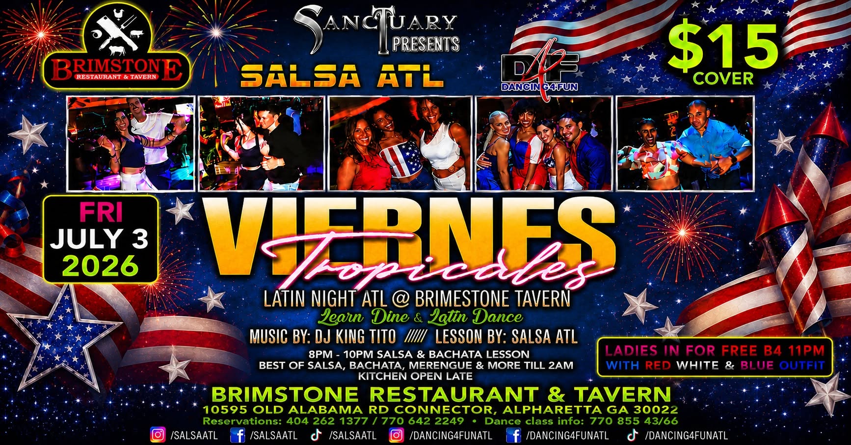 Pre 4th of July Viernes Tropicales Latin Night @ Brimstone Tavern