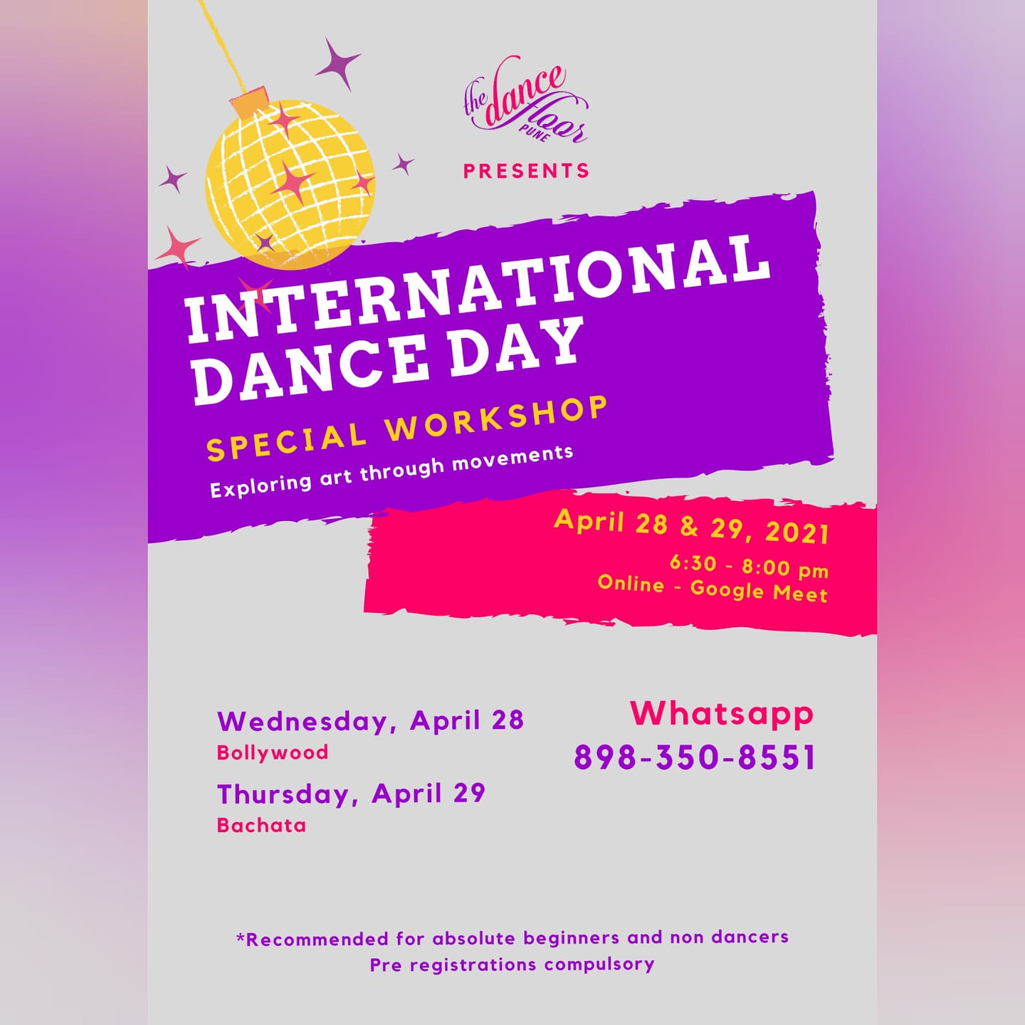 International Dance Day Special Workshop Series
