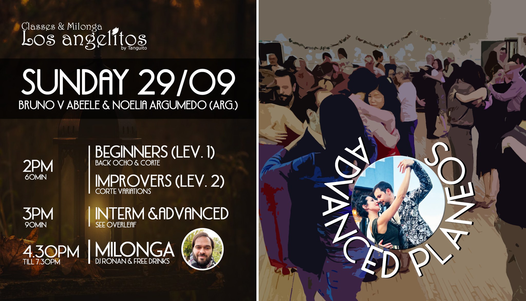 29 09 LOS ANGELITOS with Noelia Argumedo (Arg.) & Bruno + MILONGA with guest TDJ!