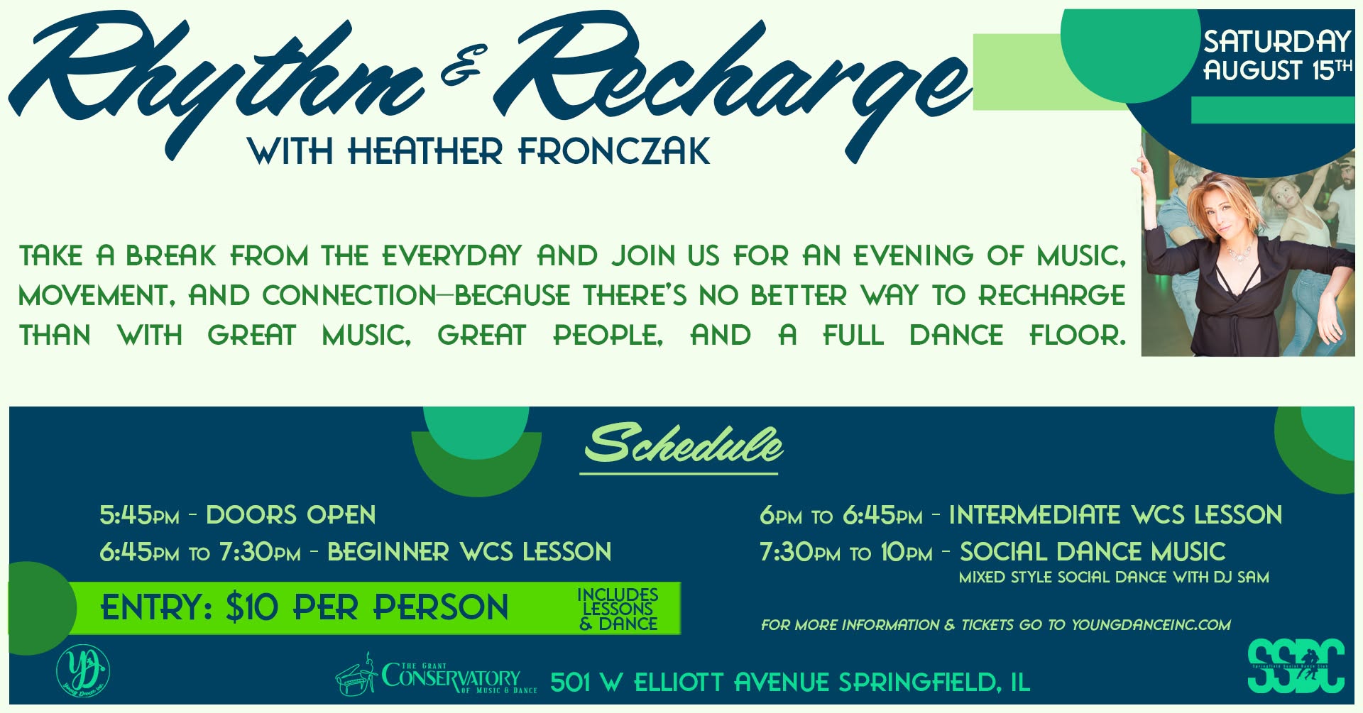 Rhythm & Recharge social Dance with All Star WCS Pro Heather Fronczak