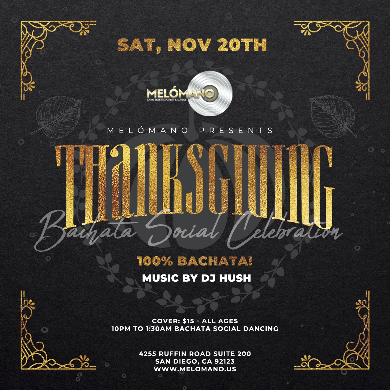 Bachata Friendsgiving Social with Melómano! 11 20