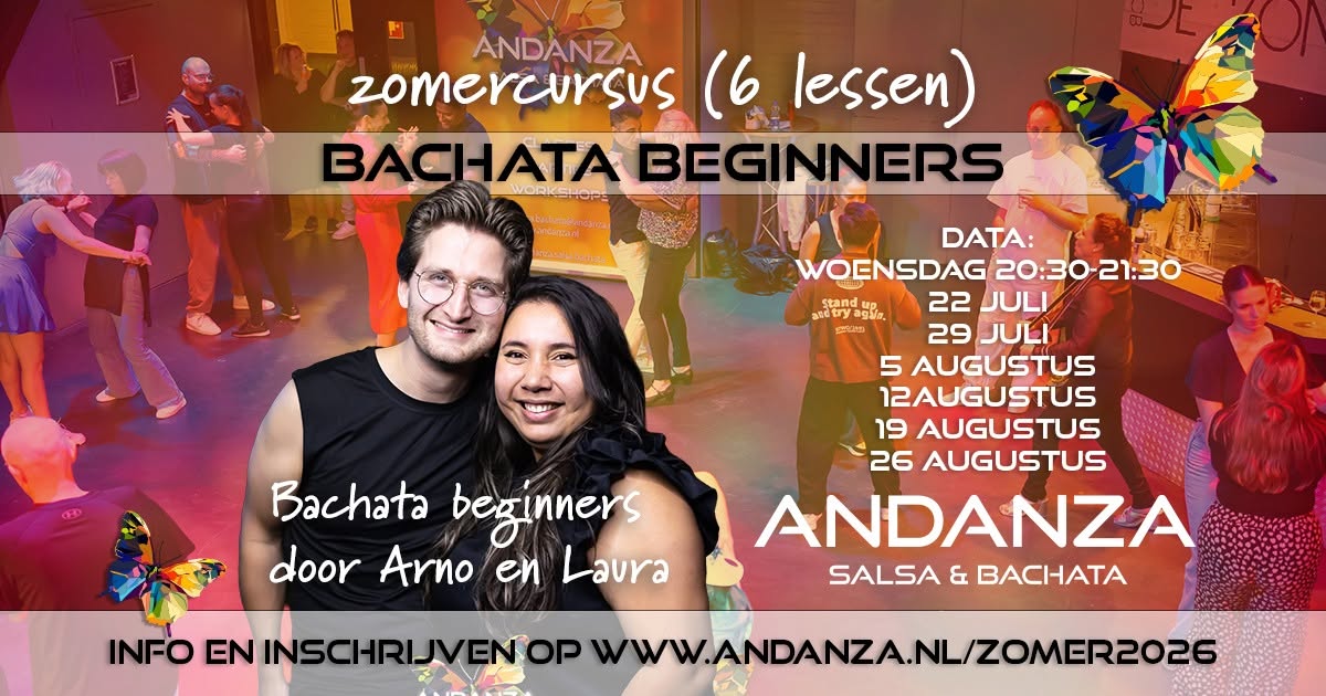 Bachata Absolute Beginners zomercursus pakket: 6 lessen van 1 uur