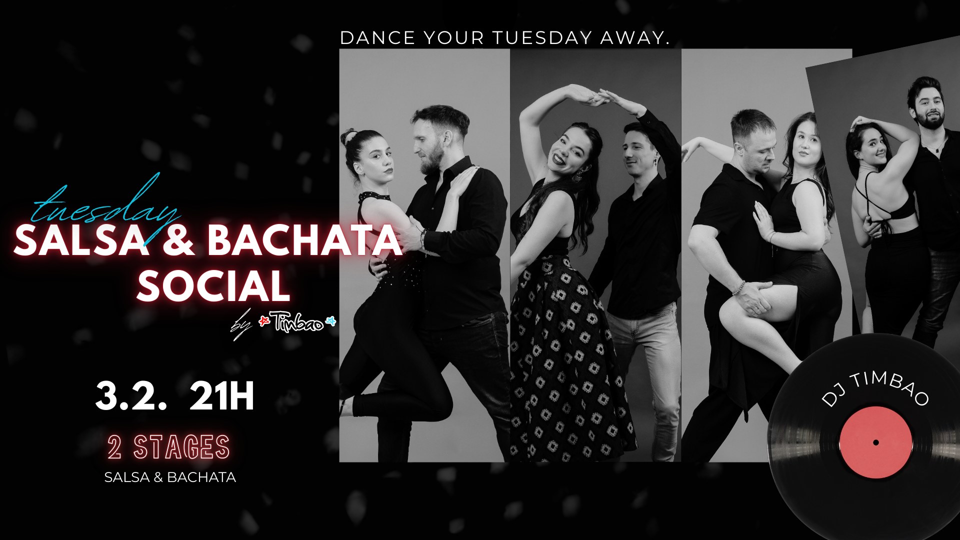 Tuesday salsa & bachata social 10.2. 21h 2 stages by TIMBAO